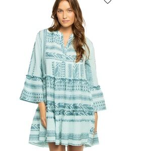 Elan Teal Geometric Swim Cover-Up